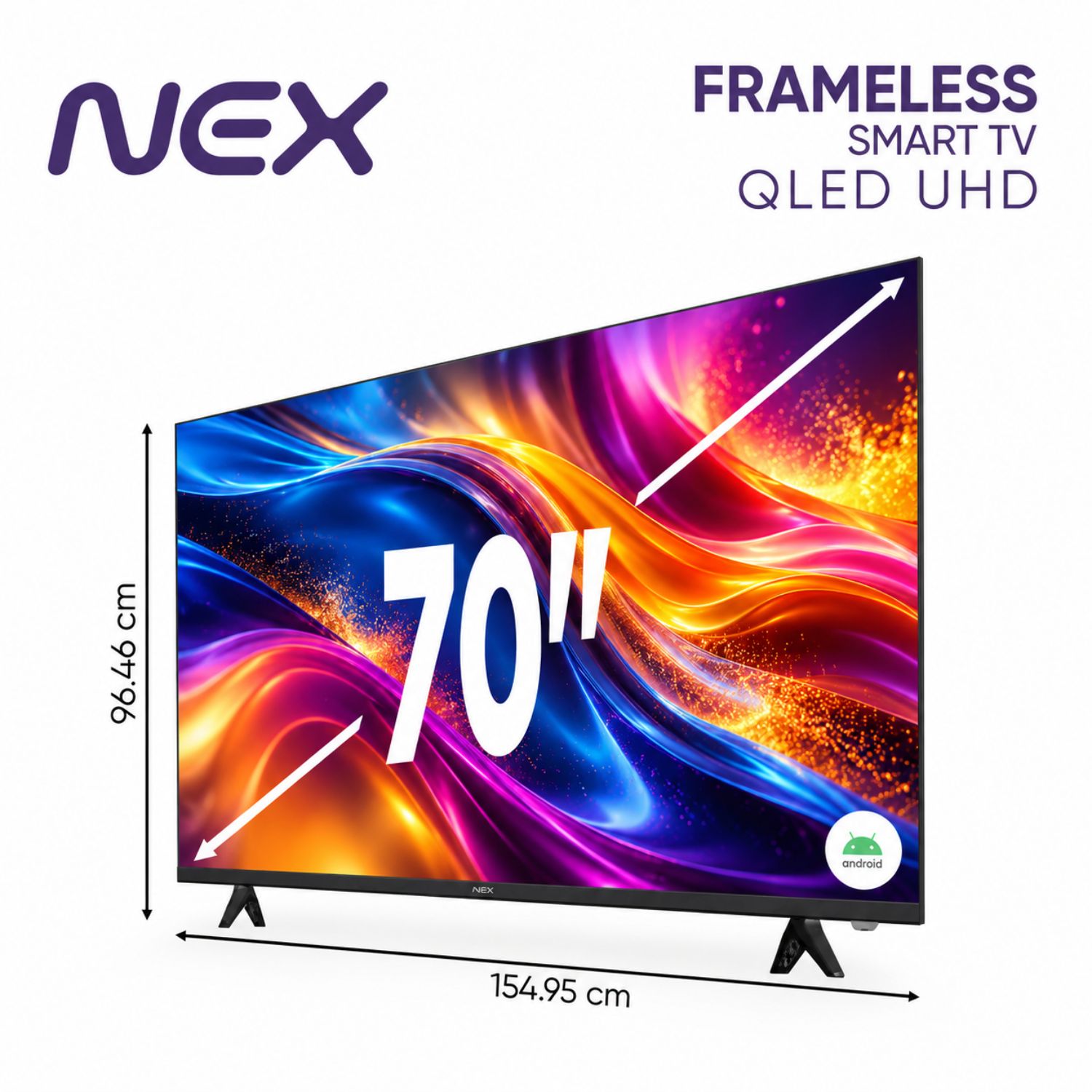 TELEVISOR NEX QLED 70 4K ULTRA HD ANDROID TV TVQLED70S + SOUNDBAR NEX - 4