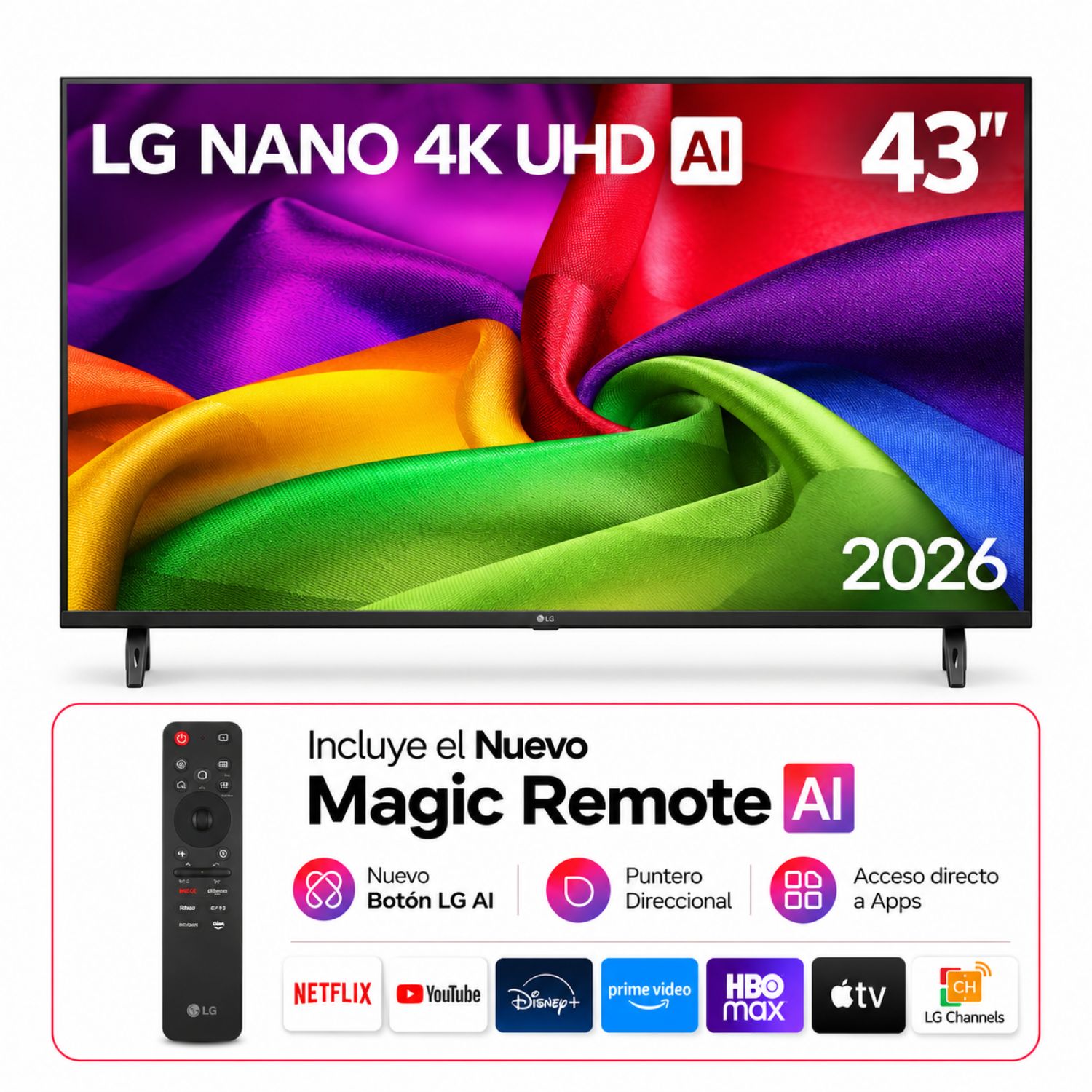 TELEVISOR LG 43” NANO 4K UHD SMART TV AI – 43NU800BPSC - 1