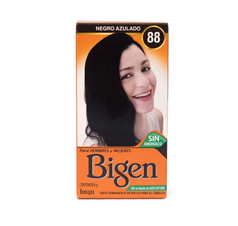 TINTE DE CABELLO EN POLVO BIGEN NEGRO AZULADO 88 SIN AMONÍACO - 1