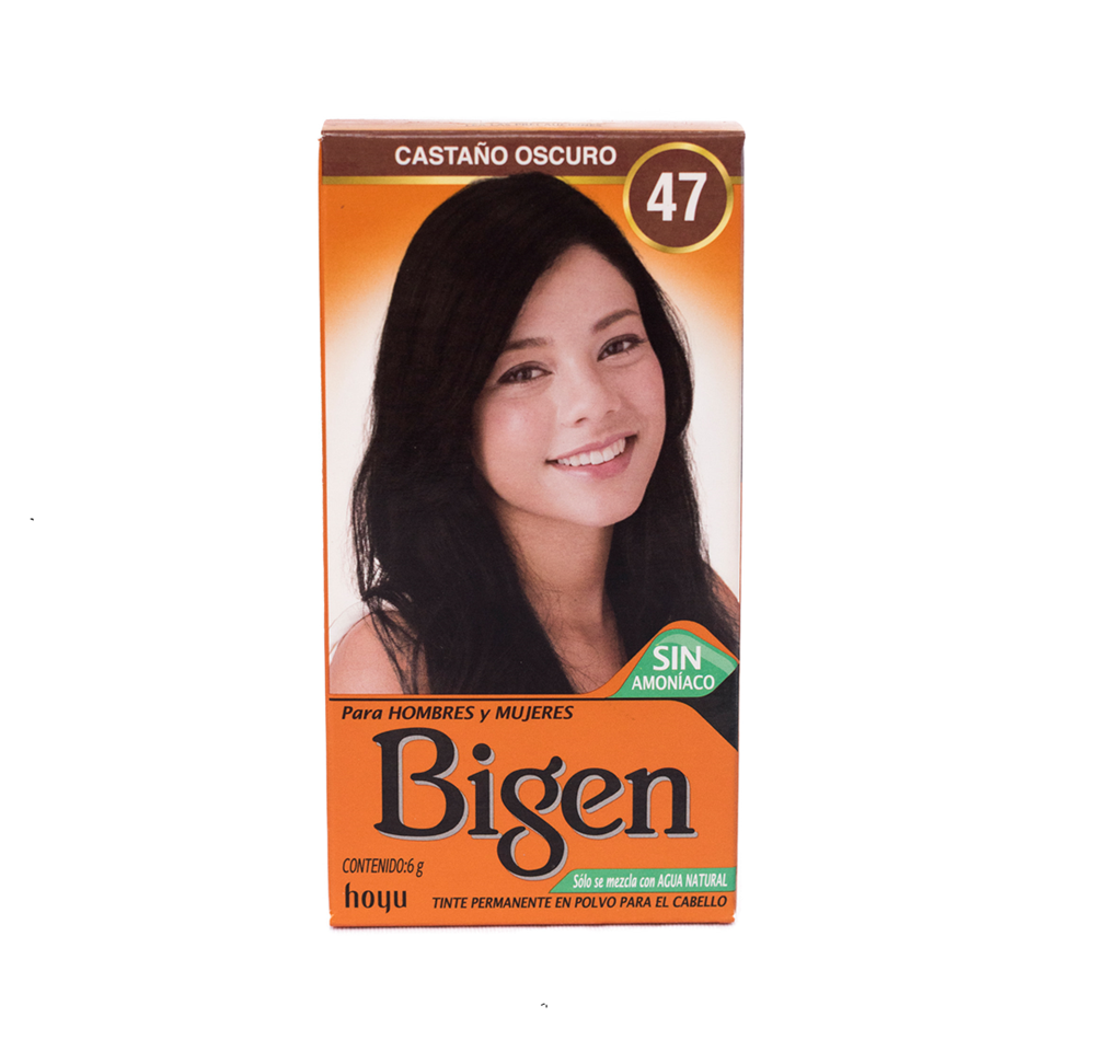 TINTE DE CABELLO EN POLVO BIGEN CASTAÑO OSCURO 47 SIN AMONÍACO - 1