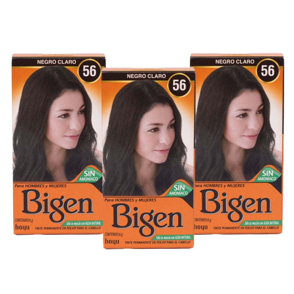 PACK DE 3 TINTES BIGEN NEGRO CLARO #56 - 1