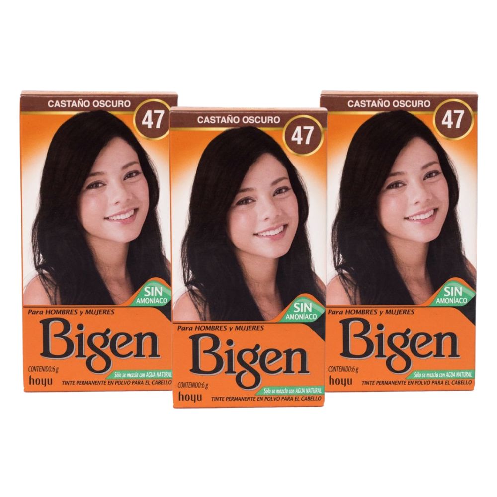PACK DE 3 TINTES BIGEN CASTAÑO OSCURO #47 - 1