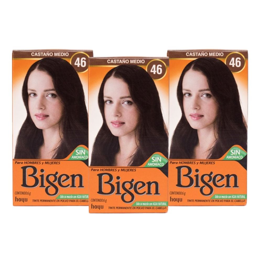 PACK DE 3 TINTES BIGEN CASTAÑO MEDIO #46 - 1