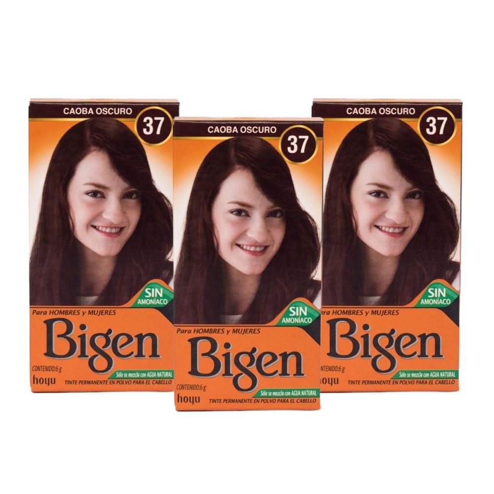 PACK DE 3 TINTES BIGEN CAOBA OSCURO #37 - 1