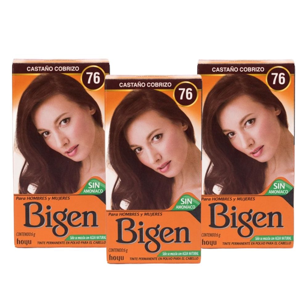 PACK DE 3 TINTES BIGEN CASTAÑO COBRIZO #76 - 1