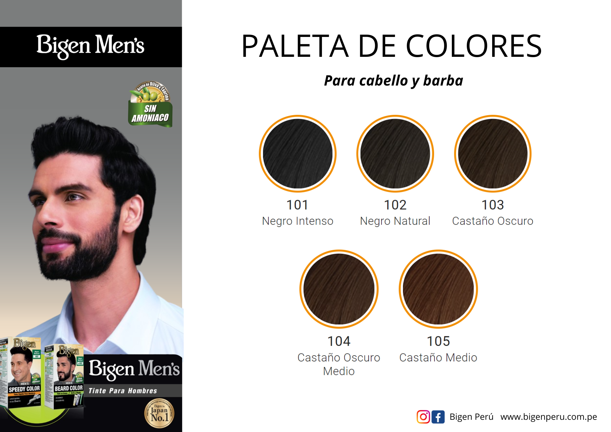TINTE DE CABELLO EN CREMA BIGEN MENS SPEEDY COLOR 101 NEGRO INTENSO - 2