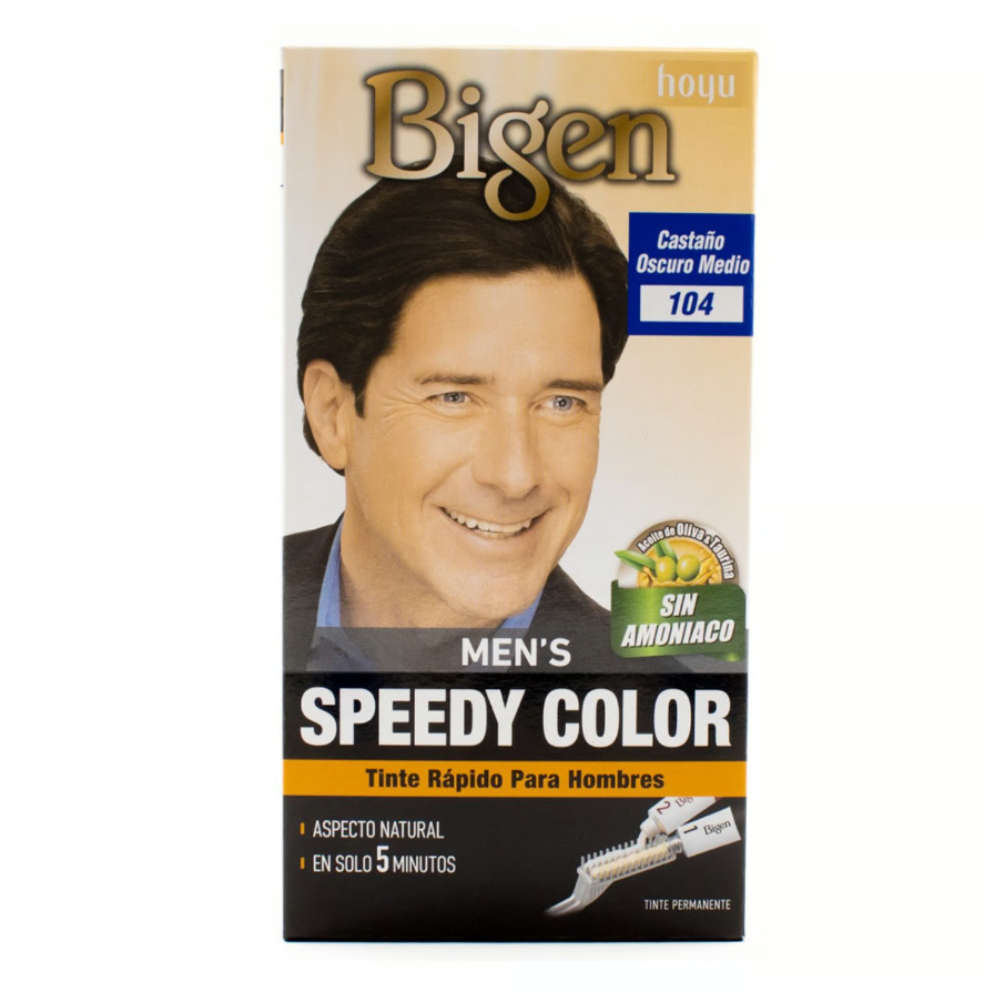 TINTE DE CABELLO EN CREMA BIGEN MENS SPEEDY COLOR 104 CASTAÑO OSCURO MEDIO - 1