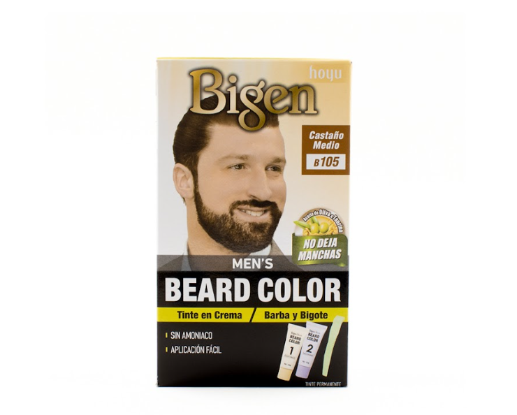 TINTE PARA BARBA Y BIGOTE EN CREMA BIGEN MENS BEARD COLOR 105 CASTAÑO MEDIO - 1