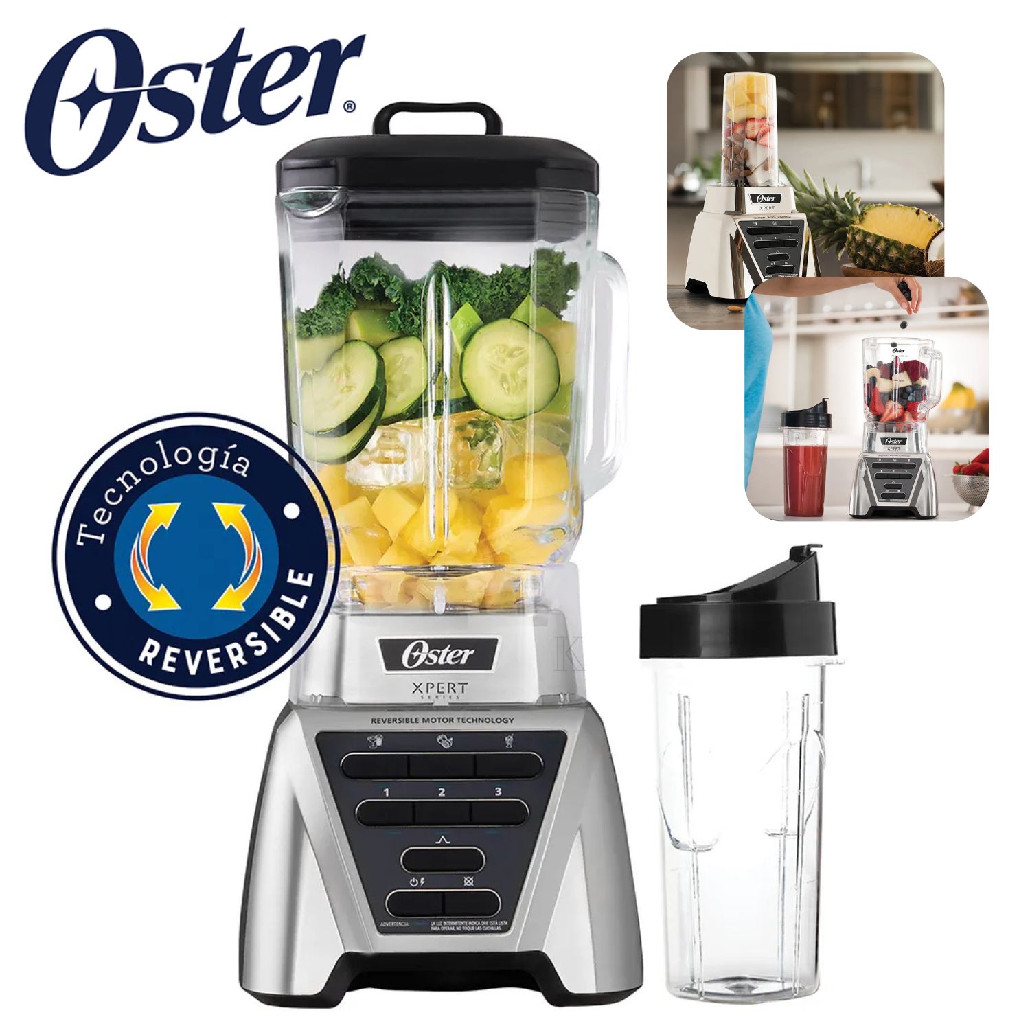 LICUADORA OSTER BLST3A-CPG MOTOR REVERSIBLE ® XPERT SERIES™ 2HP VASO BOROCLASS® TRITURADORA HIELO - 1