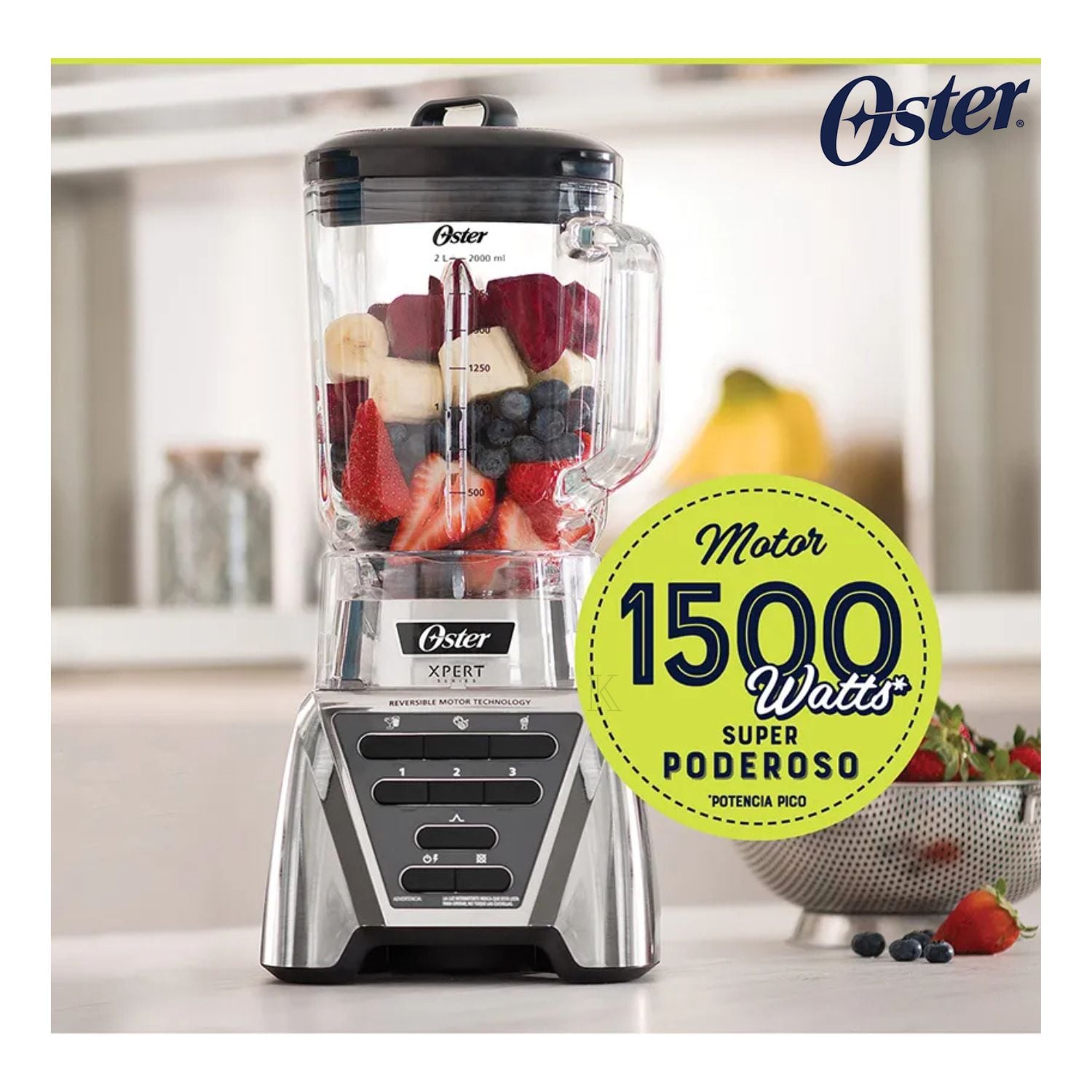 LICUADORA OSTER BLST3A-CPG MOTOR REVERSIBLE ® XPERT SERIES™ 2HP VASO BOROCLASS® TRITURADORA HIELO - 2