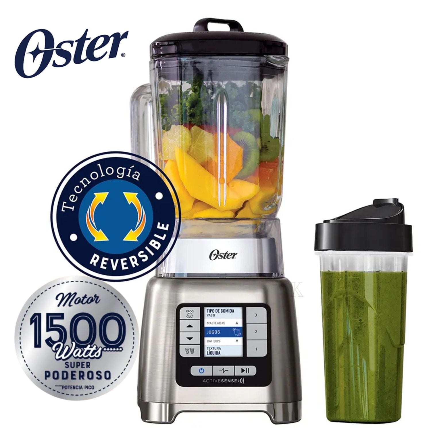 LICUADORA OSTER® ACTIVESENSE™ DE 1500W CON BLEND-N-GO BLSTTDGRBG - 1