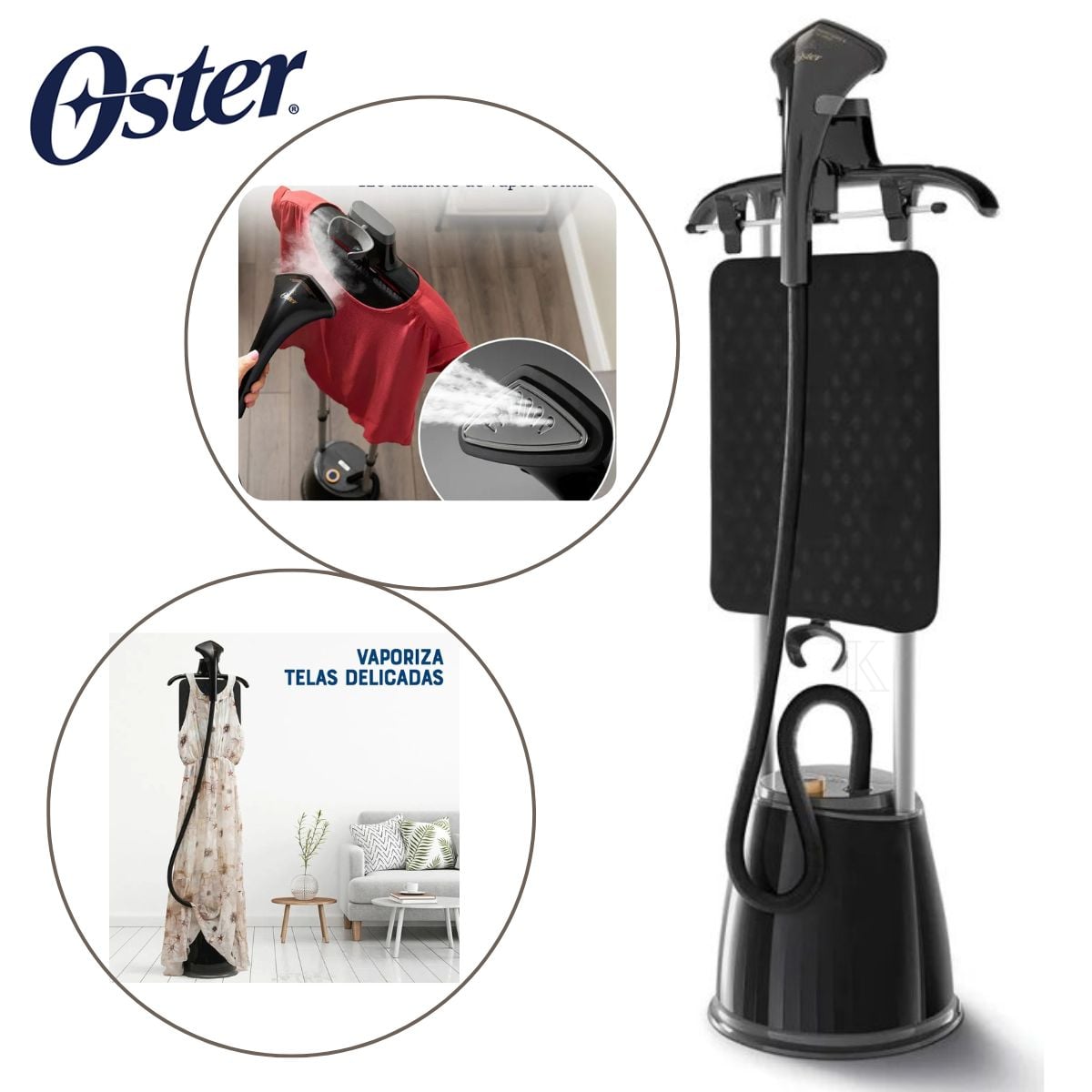 VAPORIZADOR DE PRENDAS DE PEDESTAL OSTER CON TABLA DE SOPORTE GCSTGS7050 - 1
