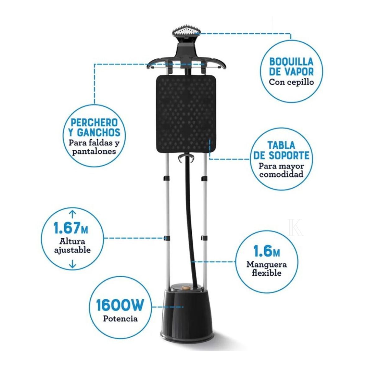 VAPORIZADOR DE PRENDAS DE PEDESTAL OSTER CON TABLA DE SOPORTE GCSTGS7050 - 5