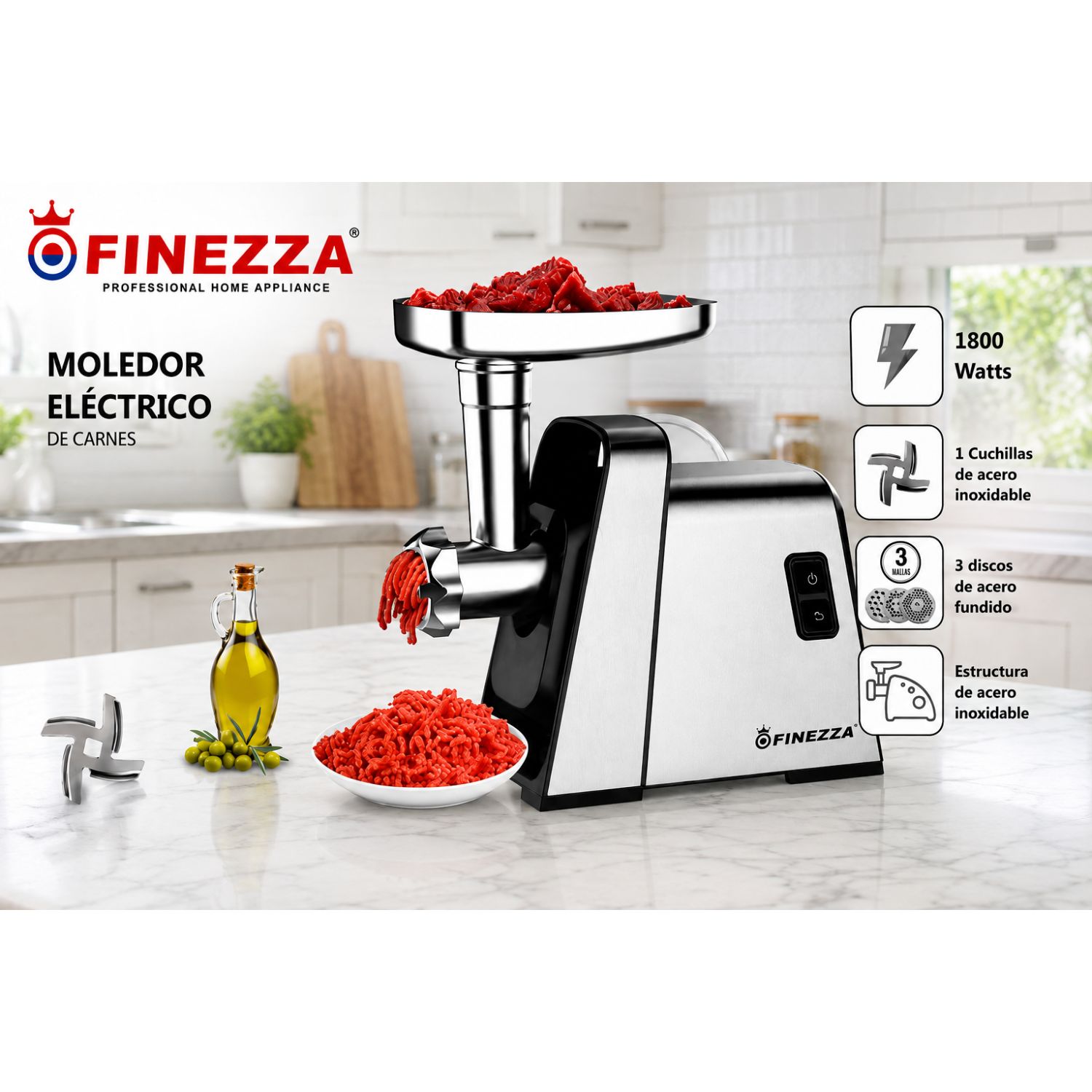MOLEDOR DE CARNE FINEZZA FZ-102MC - 2