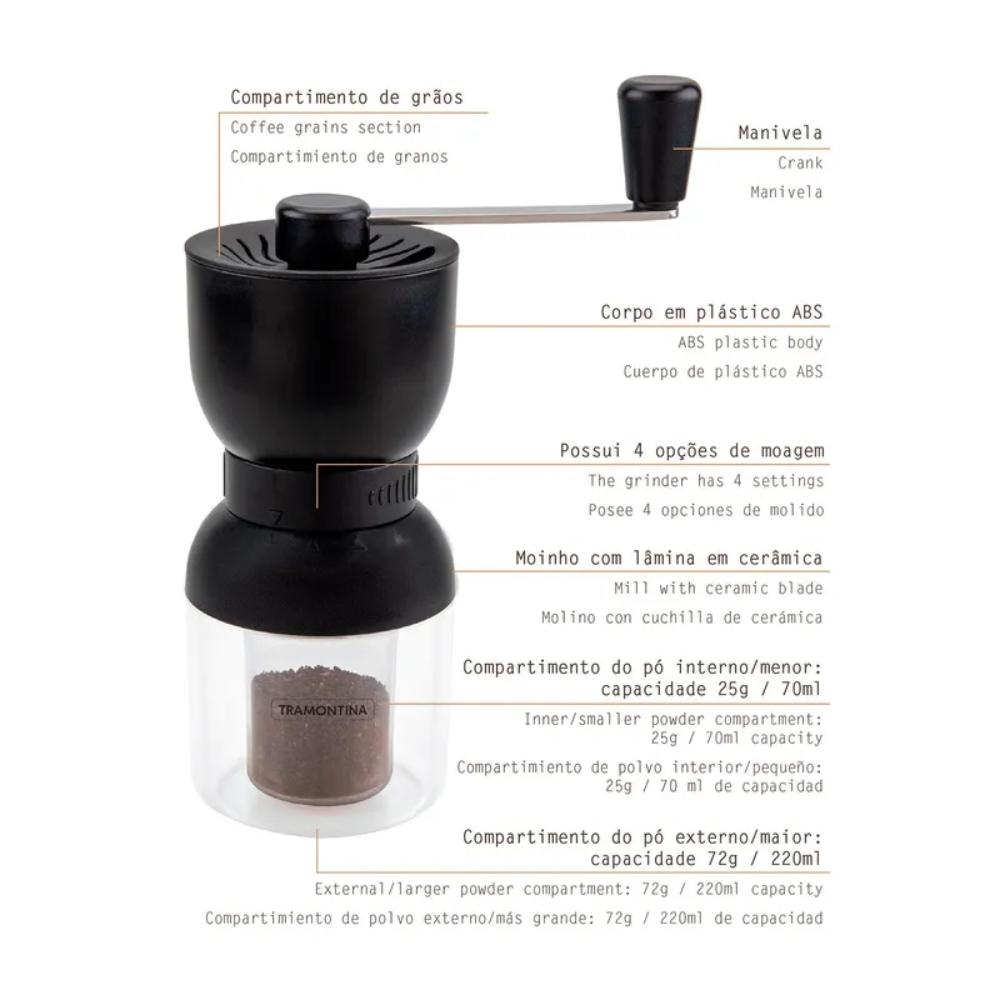 MOLINILLO ABS COMPACTO PARA CAFÉ 61769010 TRAMONTINA - 2