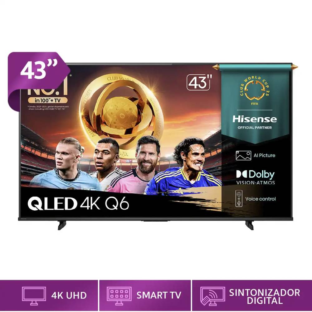 TELEVISOR HISENSE SMART TV 43 QLED 4K UHD 43Q6QV - 1