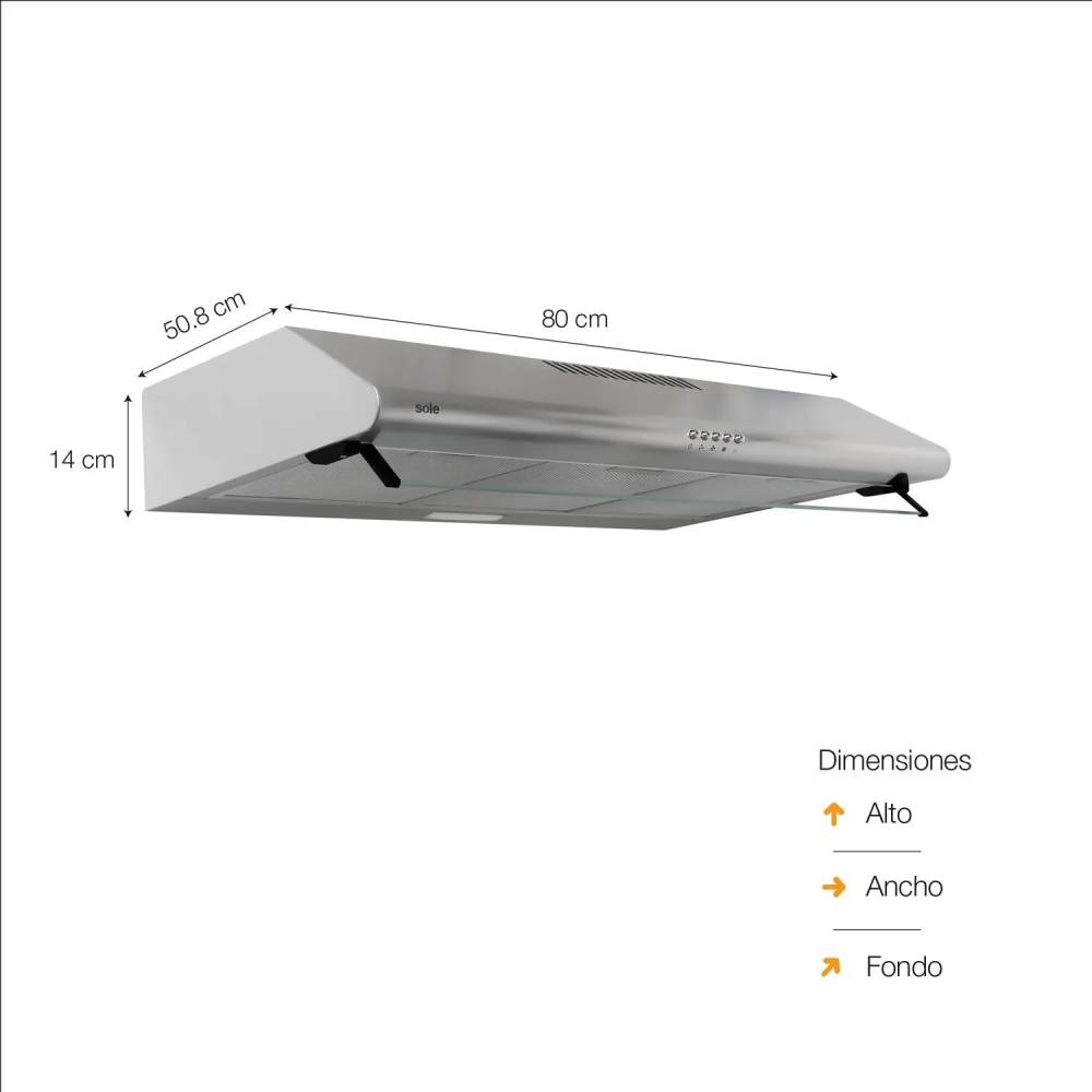 CAMPANA EXTRACTORA SOLE TURE20CO 80CM - 1