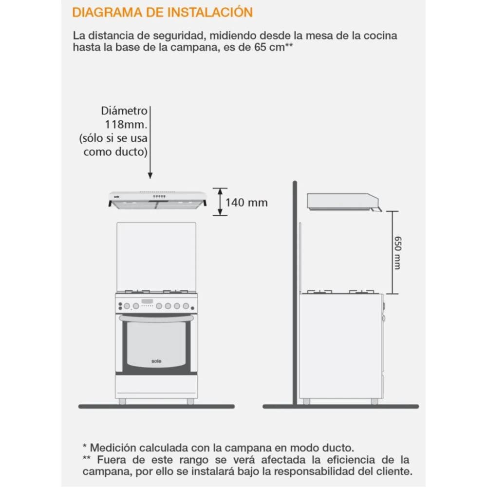 CAMPANA EXTRACTORA SOLE TURE20CO 80CM - 3