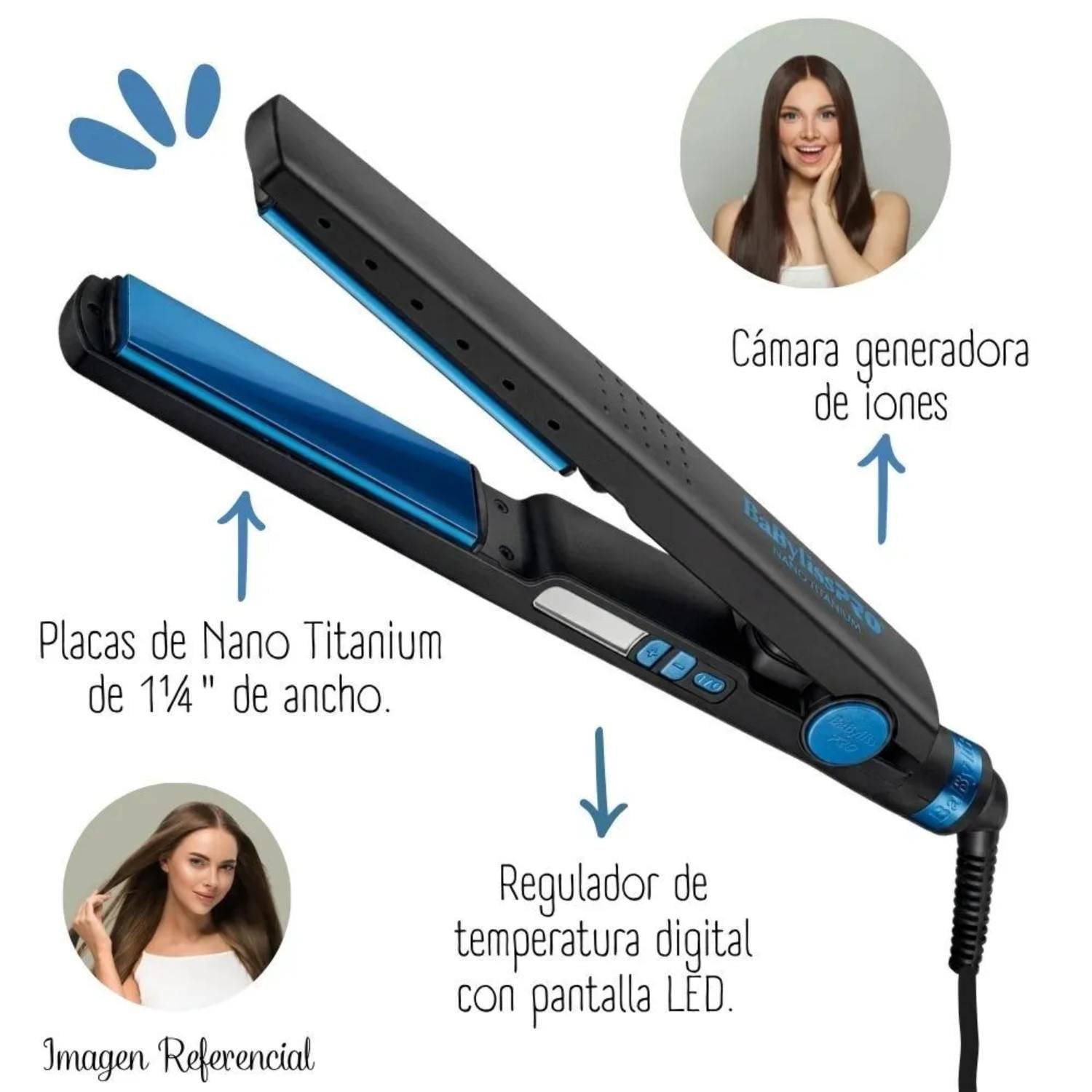 COMBO BABYLISSPRO EDICION ILIMITADA PLANCHA BLUE BLACK + SECADOR NANO BLUE BBLPP4PE - 3