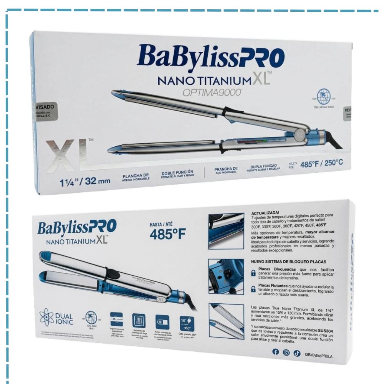 PLANCHA BABYLISSPRO OPTIMA 9000 XL NANOTITANIUM 1 1/4″ - 4