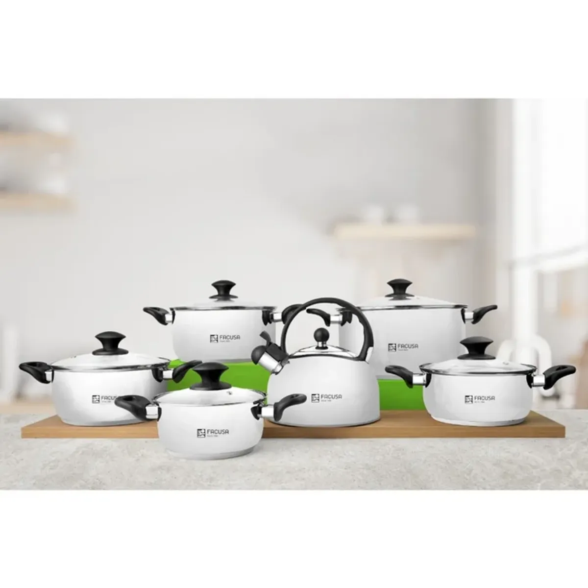 SET DE OLLAS FACUSA CLÁSICA 12PZS + TETERA 3LT - 2