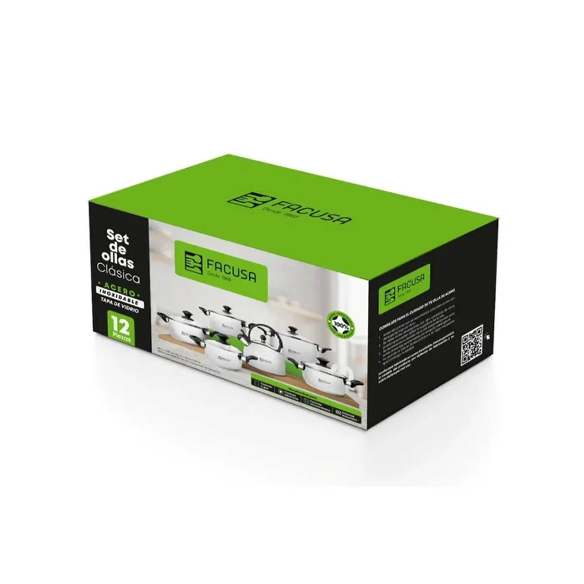SET DE OLLAS FACUSA CLÁSICA 12PZS + TETERA 3LT - 3