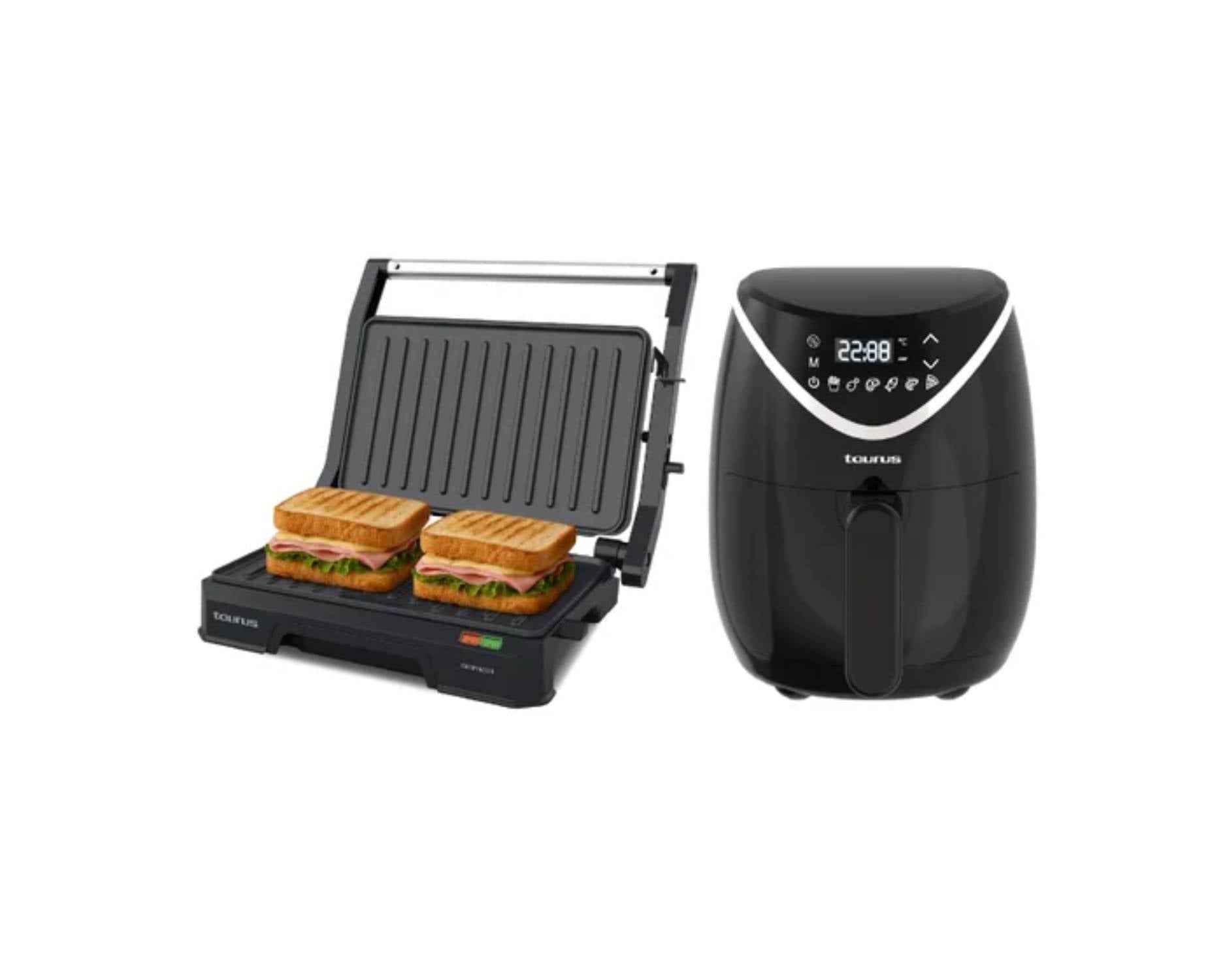 FREIDORA DIGITAL TAURUS 2.8 L MOD. BLACK FRYER II - MINI GRILL TAURUS CRISPY Y CO II - COMBO - 1