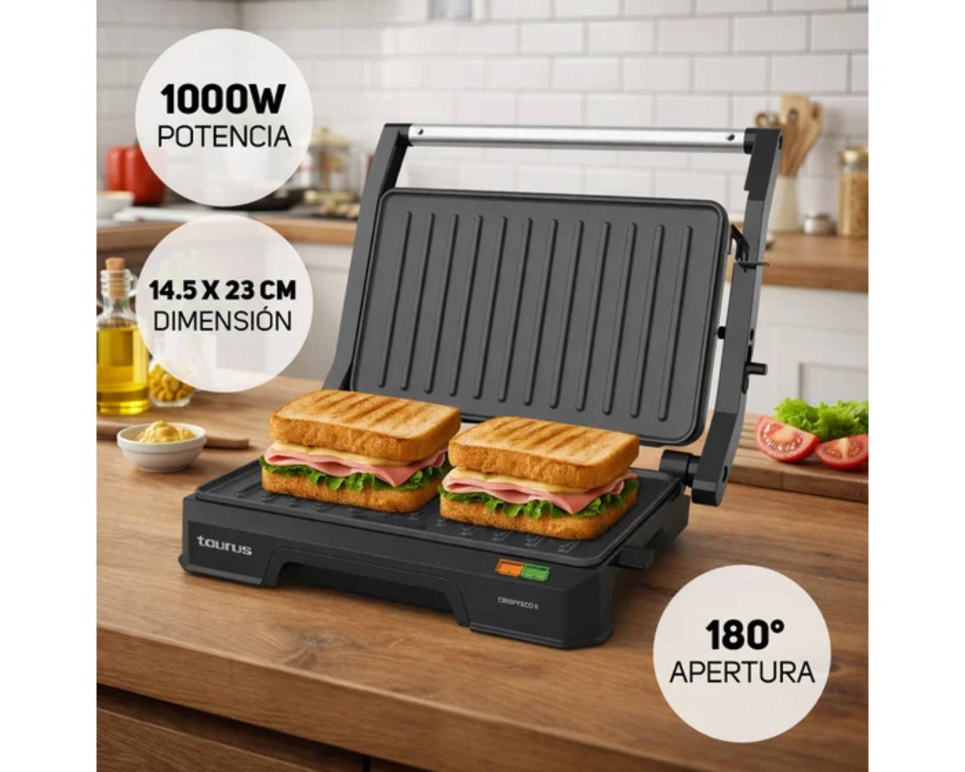 FREIDORA DIGITAL TAURUS 2.8 L MOD. BLACK FRYER II - MINI GRILL TAURUS CRISPY Y CO II - COMBO - 4