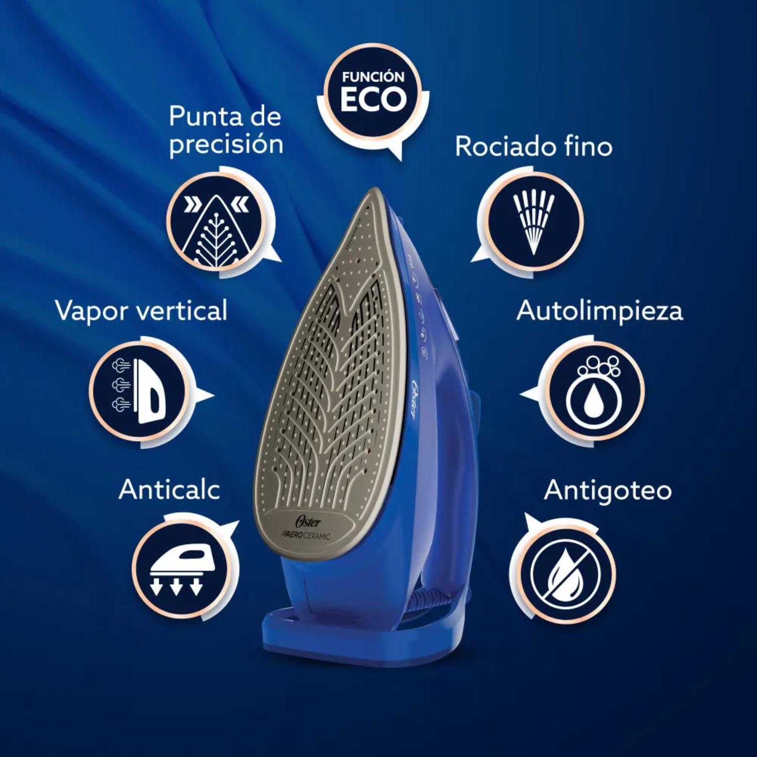 PLANCHA OSTER - AEROGLIDE PLUS AZUL GCSTAC7601-053 - 5