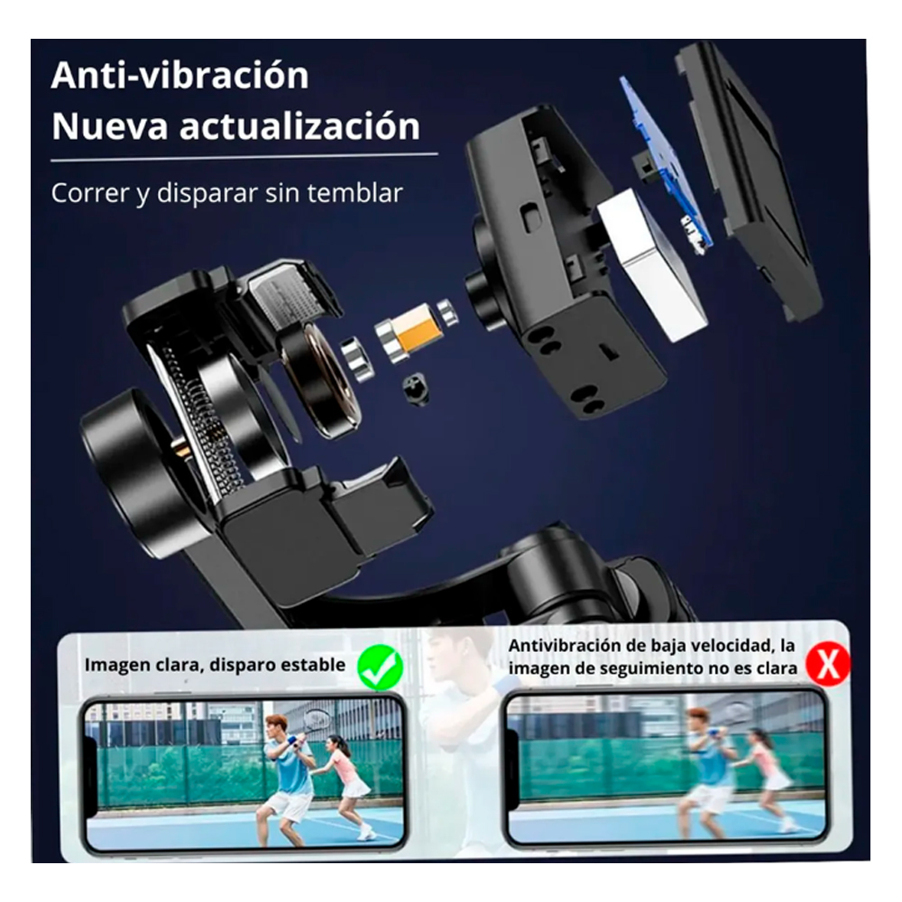 ESTABILIZADOR GIMBAL MULTIFUNCIONAL TRIPODE CON LUZ Y CONTROL BLUETOOTH 59 CM - 6