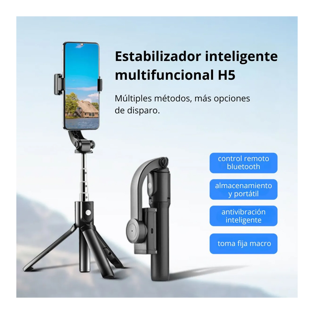 ESTABILIZADOR GIMBAL MULTIFUNCIONAL TRIPODE CON LUZ Y CONTROL BLUETOOTH 59 CM - 9