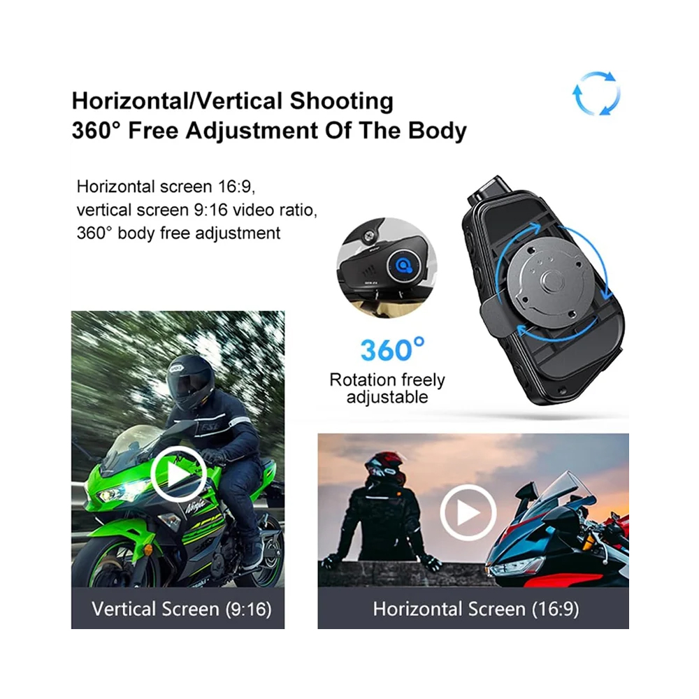 CÁMARA HD 1080 CON AURICULARES BLUETOOTH 5.3 PARA CASCO DE MOTO WIFI IPX6 MT-Q28 - 2