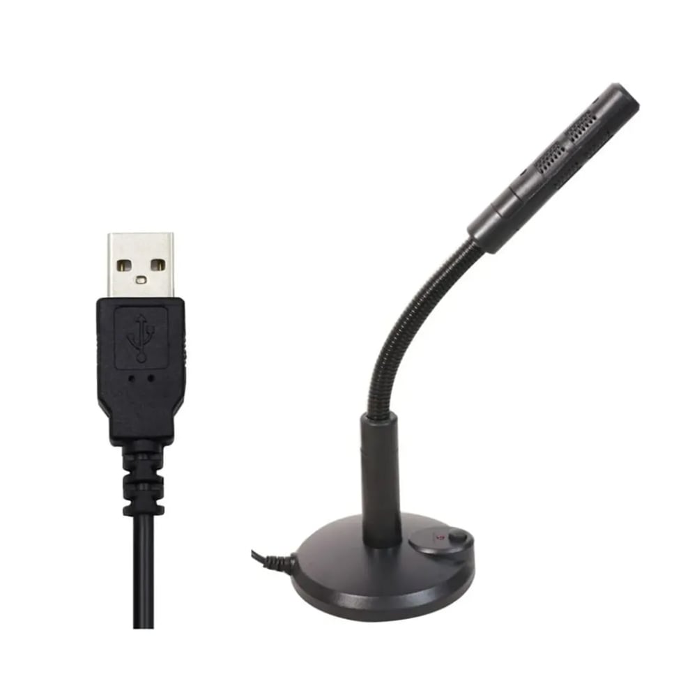 MICRÓFONO FLEXIBLE PARA COMPUTADORA O LAPTOP CON BASE Y MUTE - 2