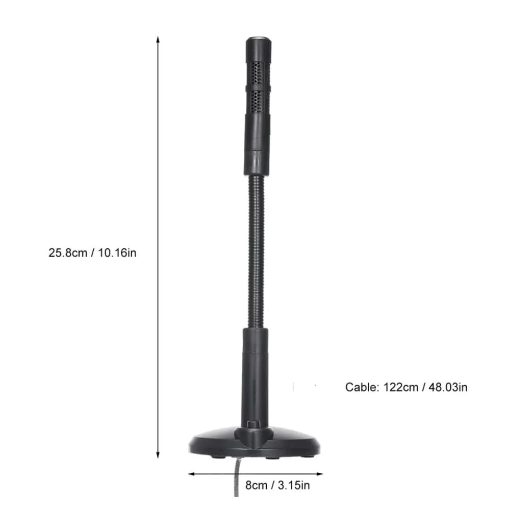 MICRÓFONO FLEXIBLE PARA COMPUTADORA O LAPTOP CON BASE Y MUTE - 5