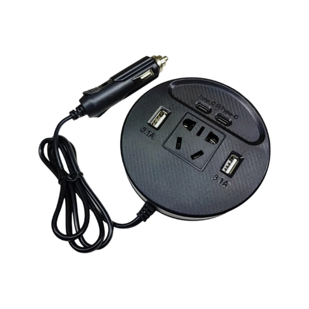 INVERSOR DE CORRIENTE PARA AUTO 150W 12V24V A 220V + USB Y USB-C CARGA RÁPIDA - 2