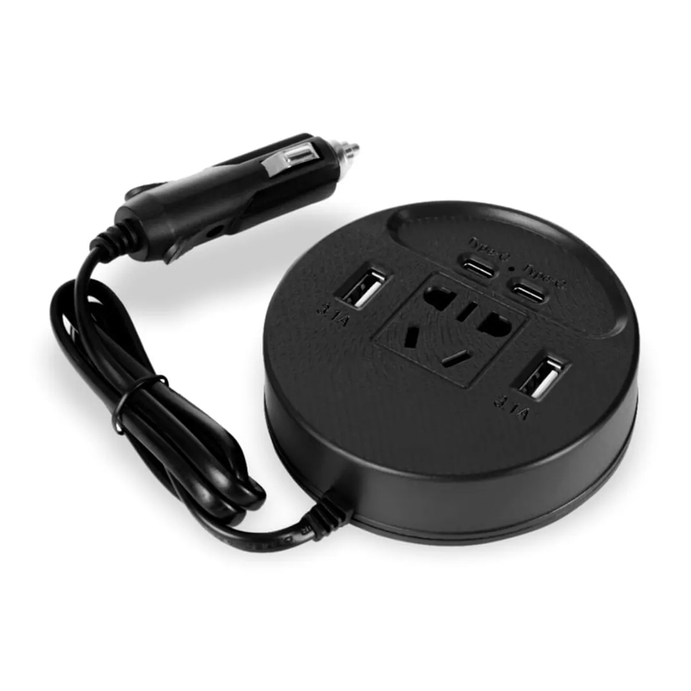 INVERSOR DE CORRIENTE PARA AUTO 150W 12V24V A 220V + USB Y USB-C CARGA RÁPIDA - 3