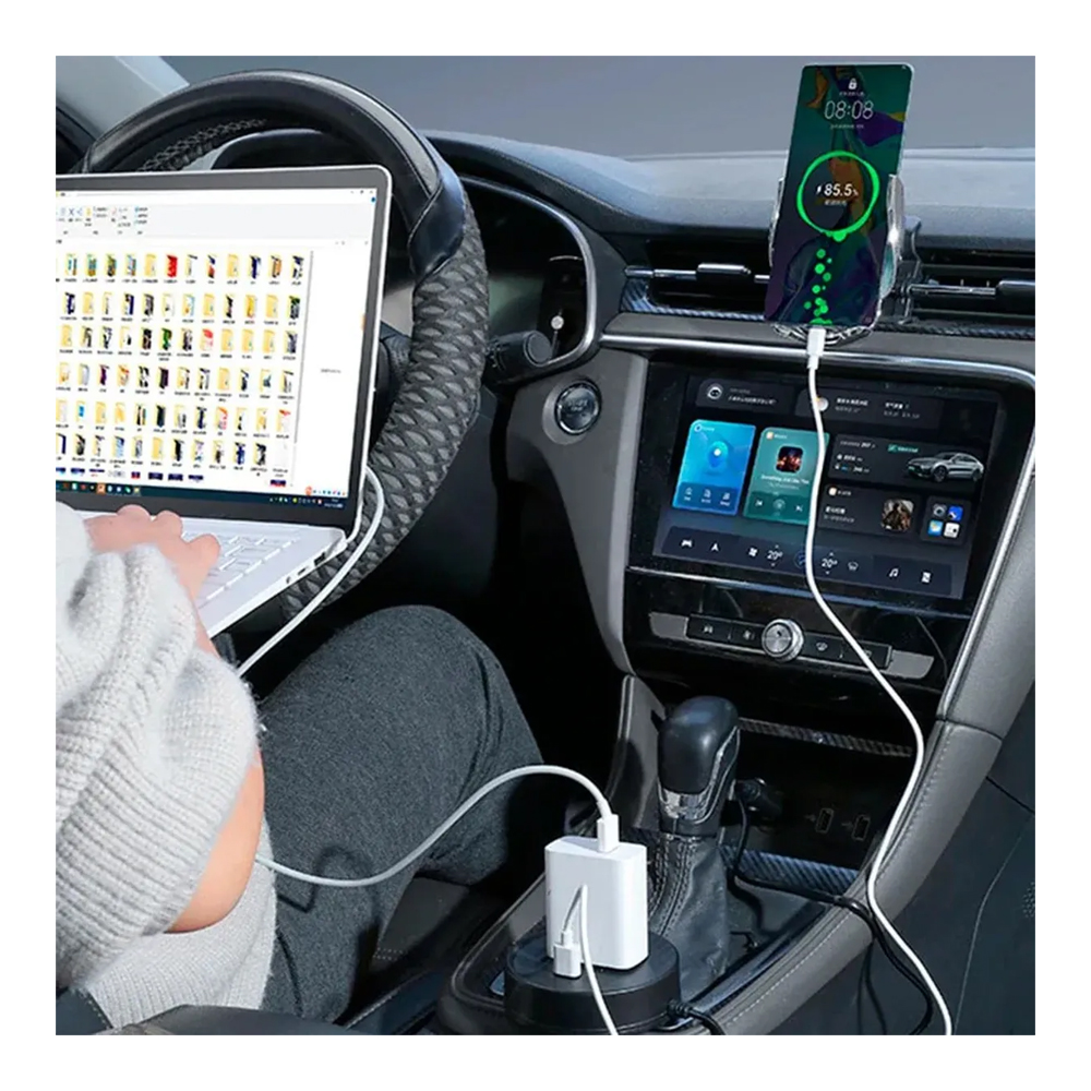 INVERSOR DE CORRIENTE PARA AUTO 150W 12V24V A 220V + USB Y USB-C CARGA RÁPIDA - 7