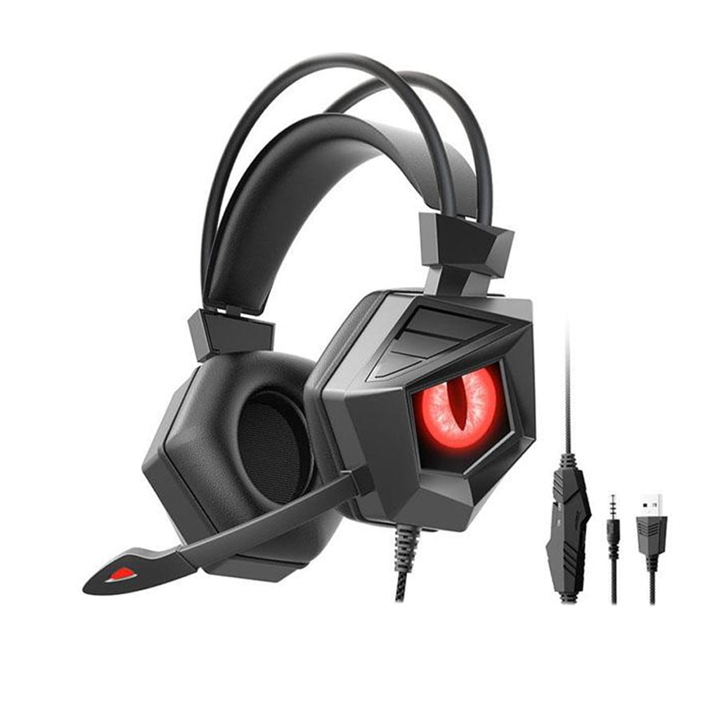 AUDÍFONOS GAMER ESPORTS CON MICRÓFONO INCORPORADO Y LED SONIDO ENVOLVENTE ESTÉREO HIFI USB - 1