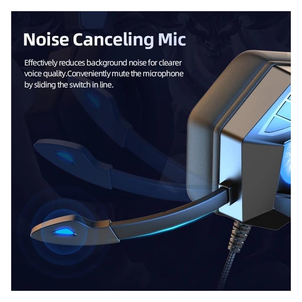 AUDÍFONOS GAMER ESPORTS CON MICRÓFONO INCORPORADO Y LED SONIDO ENVOLVENTE ESTÉREO HIFI USB - 4