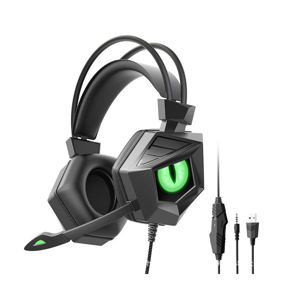 AUDÍFONOS GAMER ESPORTS CON MICRÓFONO INCORPORADO Y LED SONIDO ENVOLVENTE ESTÉREO HIFI USB - 6