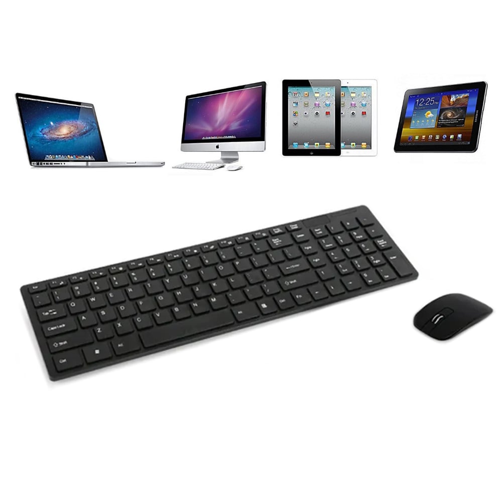 TECLADO Y MOUSE INALÁMBRICO USB PARA PC LAPTOP COMPUTADORA NEGRO CONEXIÓN 2.4GHZ - 4