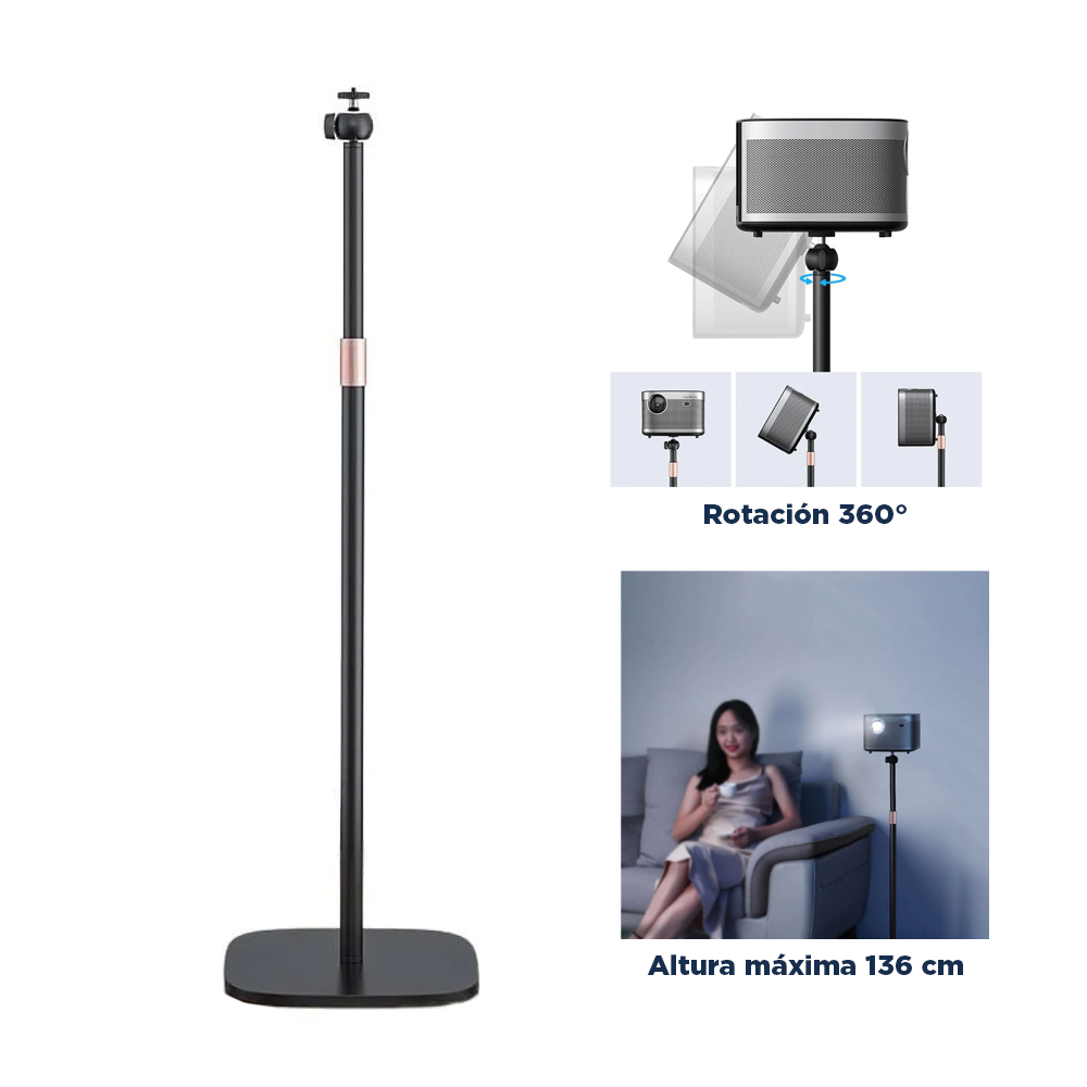 BASE SOPORTE PARA PROYECTOR VIDEOBEAM MULTIUSO 136 CM AJUSTABLE ROSCA 1/4 - 3