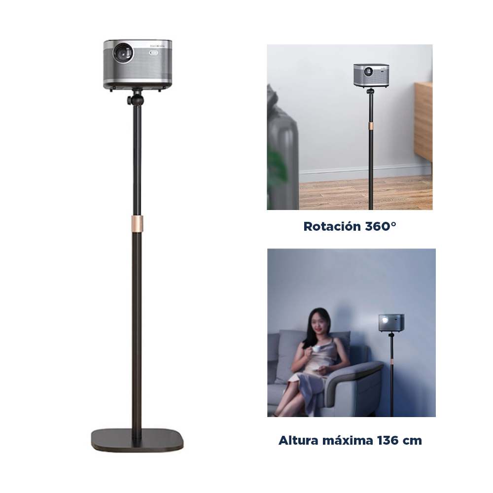 BASE SOPORTE PARA PROYECTOR VIDEOBEAM MULTIUSO 136 CM AJUSTABLE ROSCA 1/4 - 8