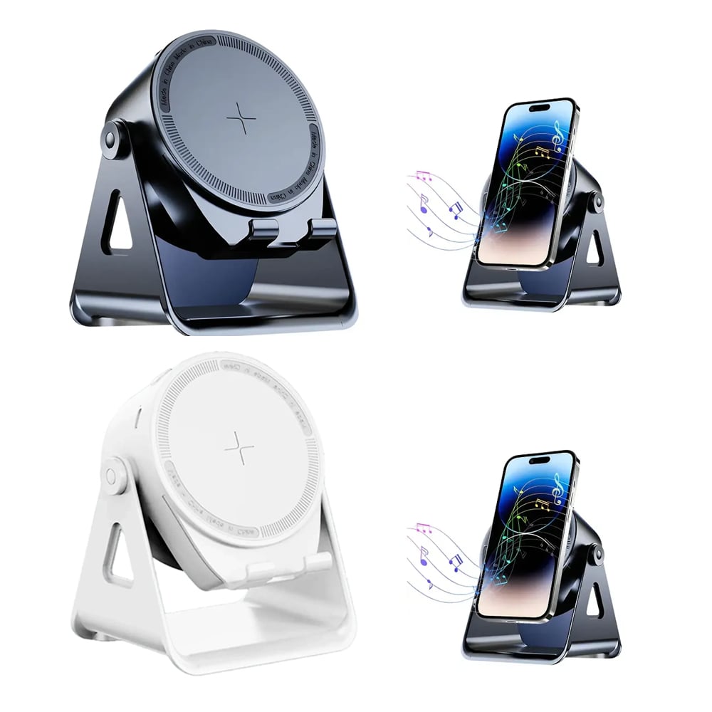 SOPORTE DE CELULAR CON INDUCCIÓN DE AUDIO POTENCIA SONIDO BLUETOOTH 5.3 - 1
