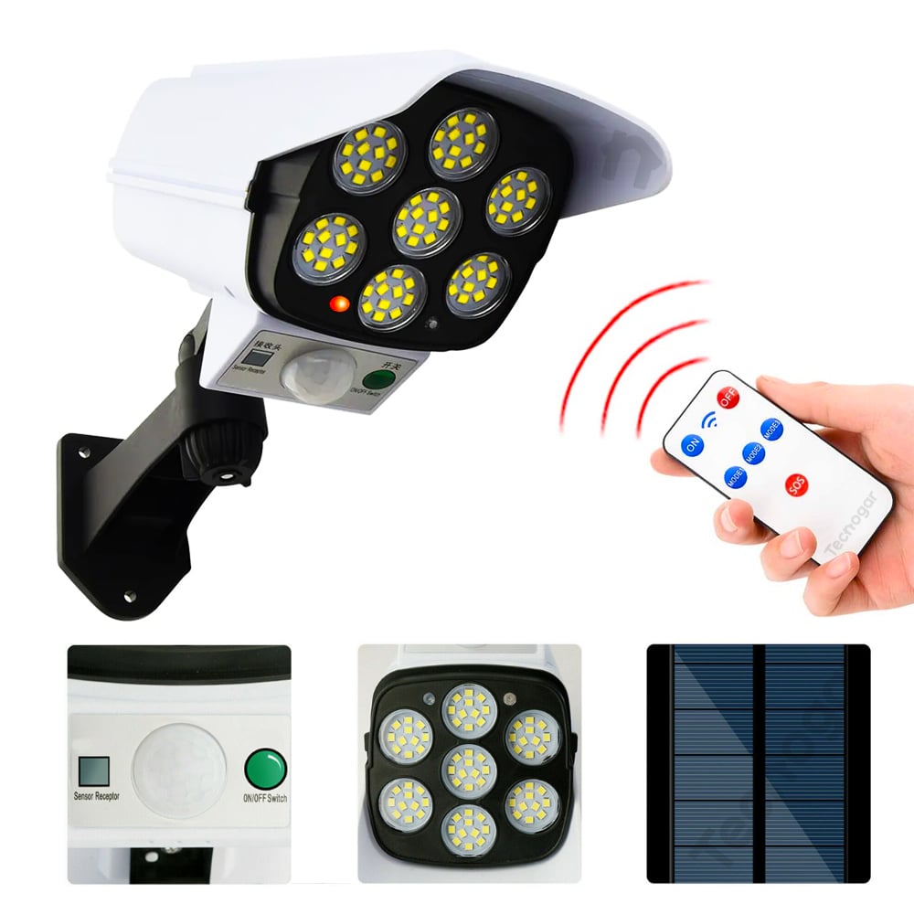 LÁMPARA SOLAR CON SENSOR DE MOVIMIENTO FORMA DE CÁMARA DE SEGURIDAD - 1