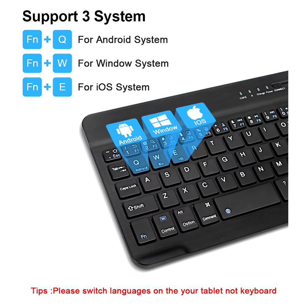 KIT TECLADO Y MOUSE INALAMBRICO BLUETOOTH 2.4G RECARGABLE NEGRO IOS WINDOWS IPAD - 9