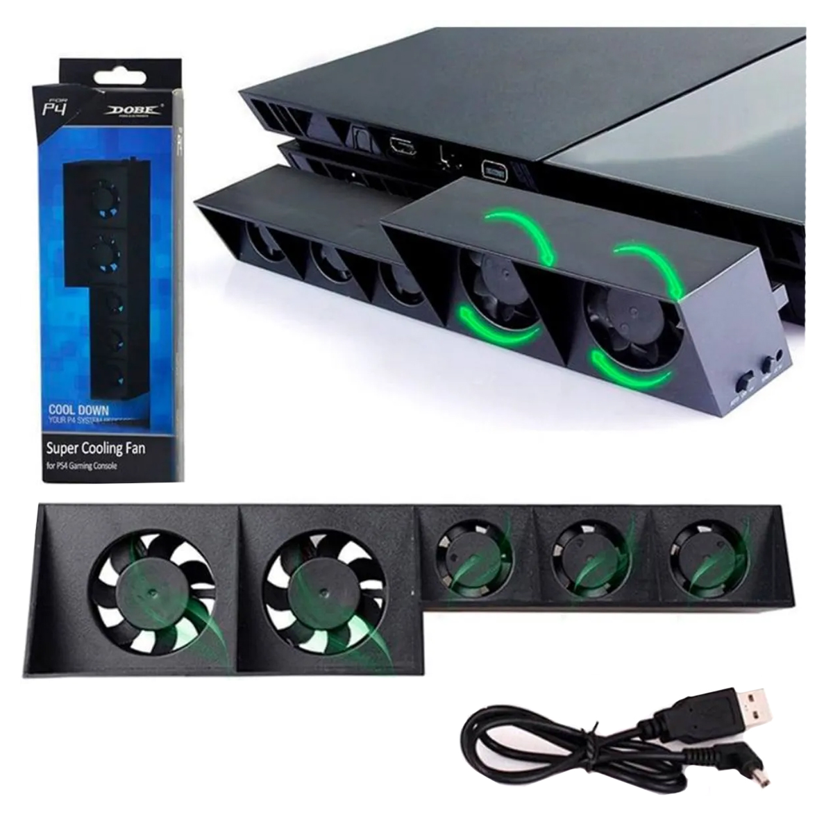 VENTILADOR ENFRIADOR PARA PLAYSTATION 4 FAT ENFRIADOR 5 VENTILADORES - COOLER PS4 FAT - 1