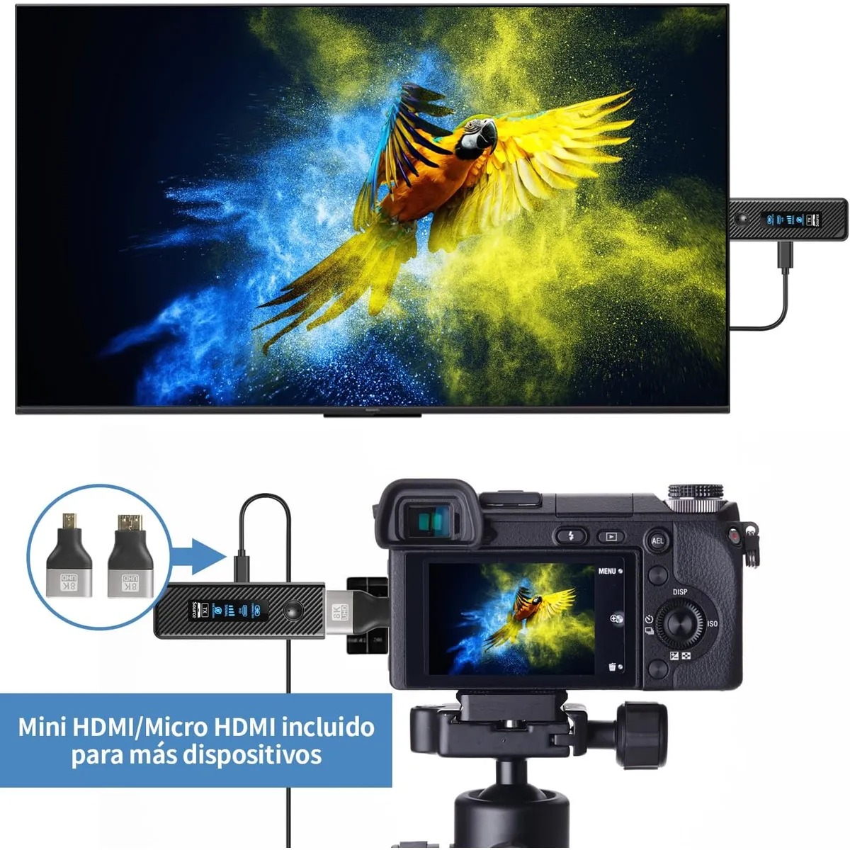 EXTENSOR HDMI INALÁMBRICO  FULL HD 1080P 60 HZ CON TRANSMISOR Y RECEPTOR DE HASTA 60M - 6
