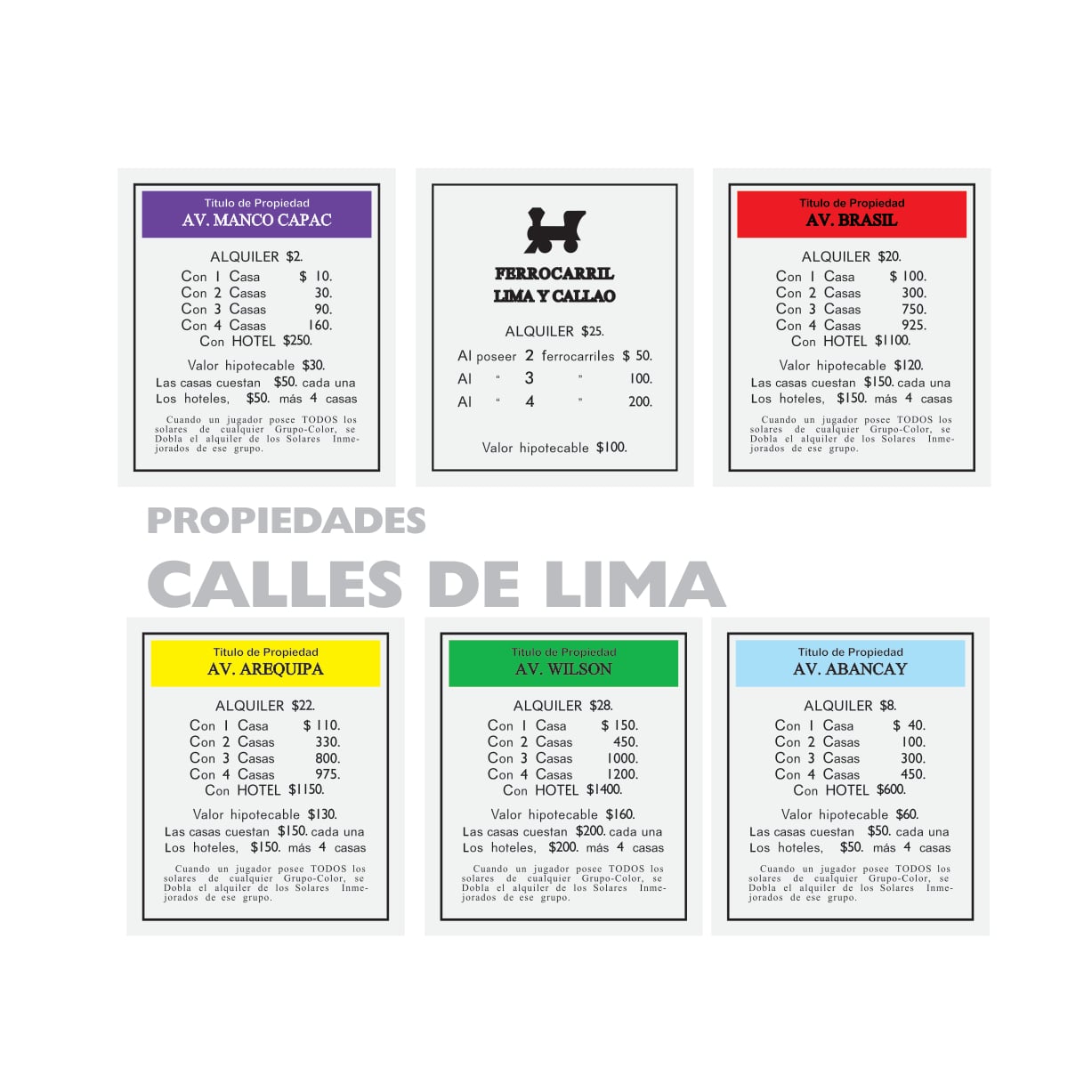 MONOPOLY CALLES DE LIMA 1985 - 5