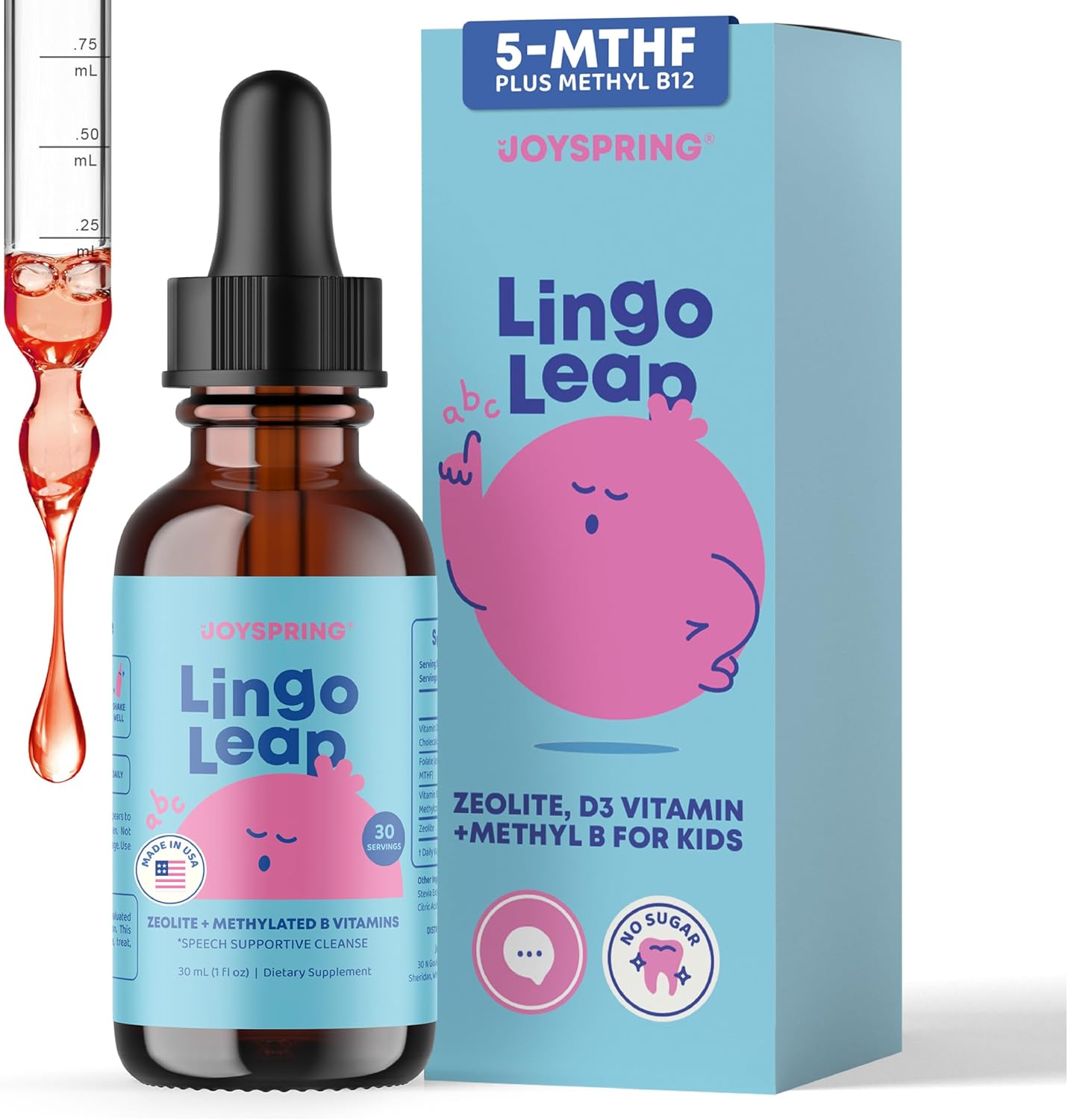 JOYSPRING LINGOLEAP B9 - GOTAS PARA NIÑOS L-METILFOLATO 5-MTHF - 1